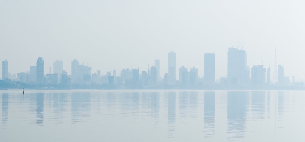Cityscape over water